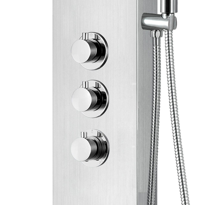 Aloni panneau de douche - 160x46x20cm - douchette à main - jets de massage - robinet de bec - inox