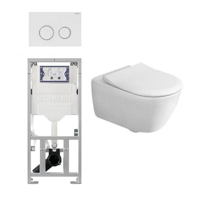 Villeroy & Boch Subway 2.0 Inbouwset met wandclosetpot wit softclose slimseat zitting afdekplaat sigma20 wit