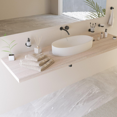 Ideavit Solidcliff-70 Vasque à poser Ovale 70x35x12,5cm Solid surface Blanc mat