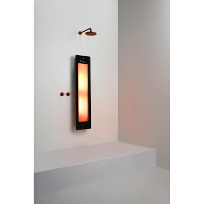 Sunshower Round Medium Plus infrarouge + lumière UV en saillie incl. support mural 140x33x12cm Black