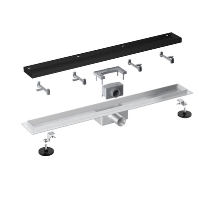 FugaFlow Eccelente Anta douchegoot - 60cm - tegelrooster - vloerflens - mat zwart
