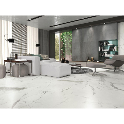 ÉCHANTILLON Terravito Alpuro carreau mural et de sol - 60x120cm - 10.5mm - Rectangle - rectifié - effet marbre - Blanc/noir mat