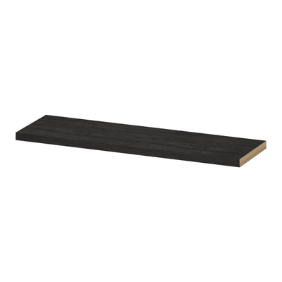 INK 35d étagère murale - 120x35x3.5cm - bord avant chanfreiné - pour niche - MFC Chêne charbon