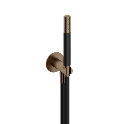 Hotbath Cobber M440 staafhanddouche met wandsteun en uitlaat en doucheslang 150cm messing verouderd verweerd OUTLETSTORE