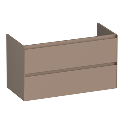BRAUER Inspire meuble sous-lavabo 100 2 tiroirs softclose - sans poignée - 1 découpe pour siphon - moka mat