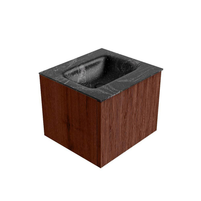 Mondiaz KURVE-DLUX Badkamermeubelset - 50x46x40cm - 1 lade - wastafel solid surface - midden - zonder kraangat - Ruby
