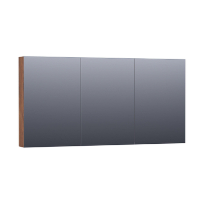 Saniclass Dual Spiegelkast - 140x70x15cm - verlichting - geintegreerd - 3 links- rechtsdraaiende spiegeldeur - MFC - viking shield
