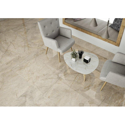 ÉCHANTILLON Cifre Cerámica Carrelage de sol et mural Egeo Cream Pulido Rectifié Aspect marbre Poli Crème
