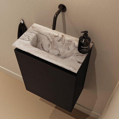MONDIAZ TURE-DLUX 40cm toiletmeubel Urban. EDEN wastafel Glace positie midden. Zonder kraangat.