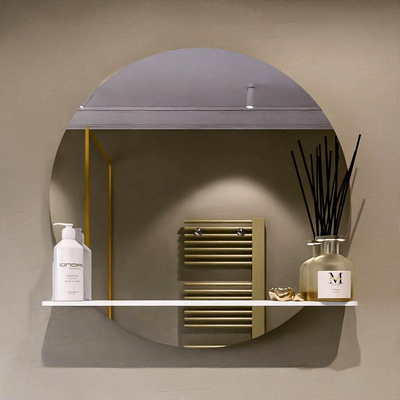 Mondiaz SPOT Miroir de salle de bains - rond 70cm - tablette miroir - couleur Talc