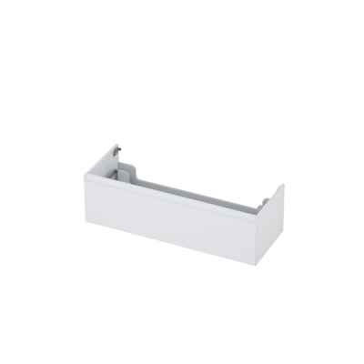 INK Wastafelonderkast - 120x45x35cm - 1 lade - greeploos - MDF lak - Hoogglans wit