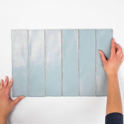 Cifre Cerámica Wandtegel Colonial Sky mat 7,5x30 cm Vintage Mat Blauw