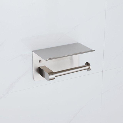 Fortifura Calvi toiletrolhouder - met plateau - PVD - geborsteld RVS