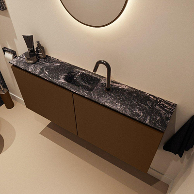 MONDIAZ TURE-DLUX Meuble WC 120 cm Rust. EDEN lavabo Lava position milieu. Avec 1 trou de robinet.