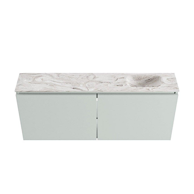 MONDIAZ TURE-DLUX Meuble WC 120cm Greey. EDEN vasque Glace position droite. Sans trou de robinet.