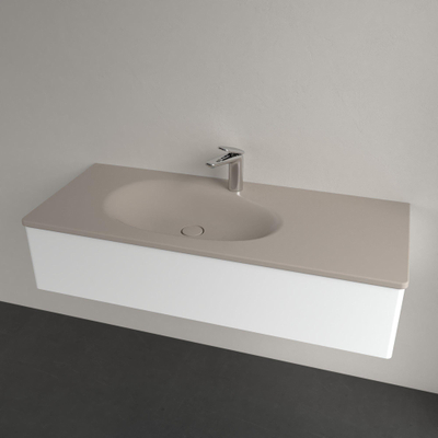 Villeroy & Boch Antao Meubelwastafel - 120x50x15cm CeramicPlus - zonder overloop - mat almond (beige)