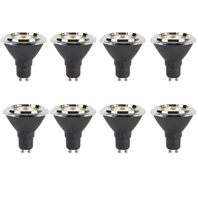 Luedd Lampe LED - lot de 8 - GU10 - 6W - 2700K - 450LM - à intensité réglable