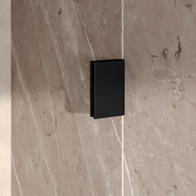 BRAUER Void Paroi de baignoire - 80x140 - verre transparent - incl. revêtement en verre - noir mat