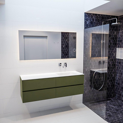 Mondiaz VICA ensemble de meuble de salle de bain - 150cm - meuble sous-vasque armée - 4 tiroirs - lavabo nuage droite - sans trou de robinet version XL 60cm de haut