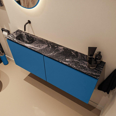 MONDIAZ TURE-DLUX 120cm toiletmeubel Jeans. EDEN wastafel Lava positie links. Zonder kraangat.