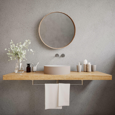 Ideavit Solidthin Vasque à poser - 40x40x12.5cm - Solid surface - Rond - Beige mat