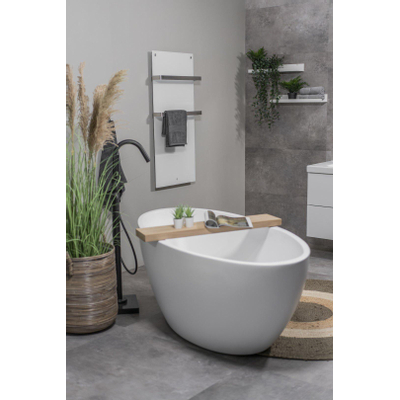Eurom sani 600 comfort chauffage de salle de bain 115x46.5cm wifi 600watt verre blanc