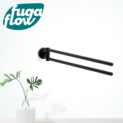 FugaFlow Efficiente Acces Handdoekhouder - draaibaar - rond - mat zwart