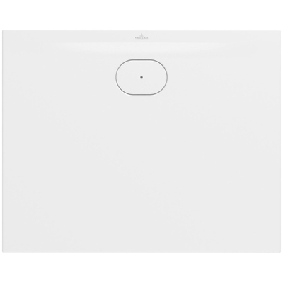 Villeroy & Boch Ecora douchebak - 100x80x3.5cm - afvoer lange zijde - stone white (wit)