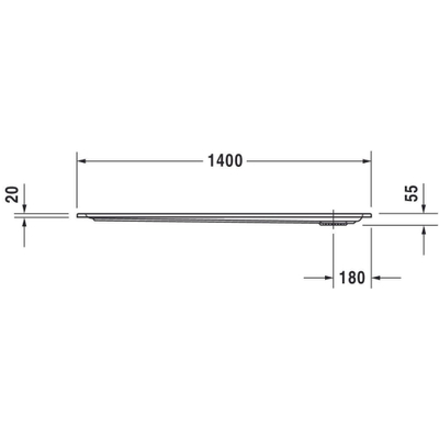 Duravit Starck Slimline Kunststof douchebak acryl rechthoekig - 140x90x5.5cm - zonder poten - wit