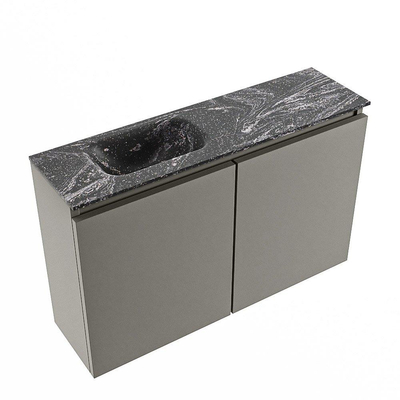 MONDIAZ TURE-DLUX 80cm toiletmeubel Smoke. EDEN wastafel Lava positie links. Zonder kraangat.