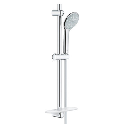 GROHE Euphoria 110 Massage Ensemble de douche glissante - 60cm - douchette ronde - 3 types de jet - flexible de douche lisse - avec porte-savon - chrome