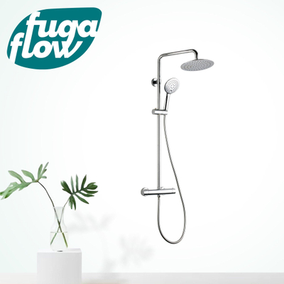 FugaFlow Efficiente Sobrado Ensemble de douche pluie avec robinet thermostatique pommeau 20cm et douchette 3 jets chrome