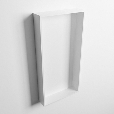Mondiaz Easy nis 29.5x59.5x8cm voor Inbouw/opbouw 1 open vak Solid surface Talc/Talc