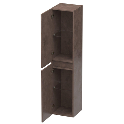 BRAUER Solution Badkamerkast - 160x35x35cm - 2 greeploze links- rechtsdraaiende deur - MFC - Rusty