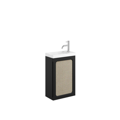Crosswater Alo Toiletmeubel - 40x22cm - zwart rotan - black & (zwart)