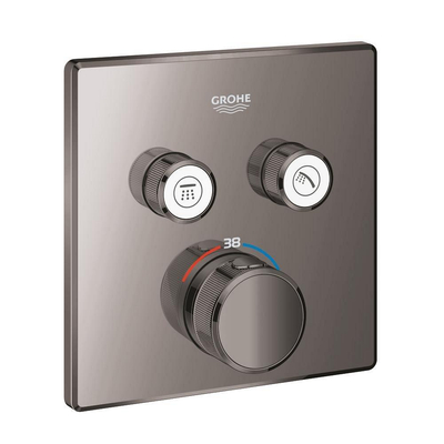Grohe Grohtherm SmartControl Inbouwthermostaat - 3 knoppen - vierkant - hard graphite (antraciet)