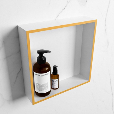 Mondiaz Easy nis 29.5x29.5x8cm voor Inbouw/opbouw 1 open vak Solid surface Talc/Ocher