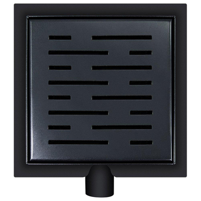 Wiesbaden Bonde de douche avec bride et sortie latérale 20x20 cm mat noir