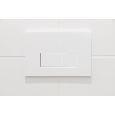 QeramiQ Dely Swirl Toiletset - 36.3x51.7cm - Geberit UP320 inbouwreservoir - slimzitting - glans witte bedieningsplaat - rechthoekige knoppen - mat zwart