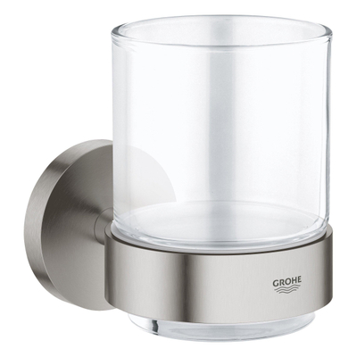 GROHE Start Porte-gobelet - 9.9x10.6cm - avec verre - supersteel (aspect inox)