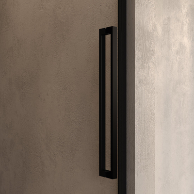 BRAUER Cosmic Porte de niche - 80x200 - pivotante - transparent - verre réversible incl. traitement anticalcaire - noir mat