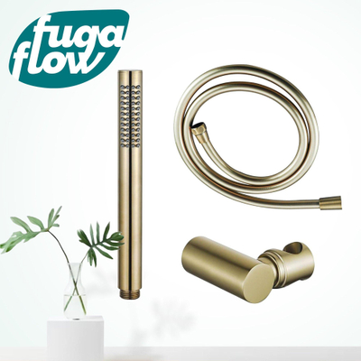 FugaFlow Eccelente Sobrado Badkamer handdoucheset incl staafhanddouche - houder - slang glad geborsteld messing PVD