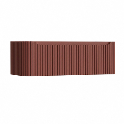 H&R Badmeubelen Juice Wastafelonderkast - 120x45x40cm - linkerhoek afgerond - 3D-front - 1 lade - geïntegreerde greep - terra mat