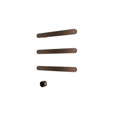 Hotbath &MORE Handdoekradiator - 50x57cm - vierkant - 3 stangen - horizontaal - met schakelaar - tuscan bronze