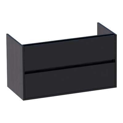 Saniclass Nexxt meuble lavabo 99x45.5x55cm sans poignée 2 tiroirs avec softclose MFC Black Wood
