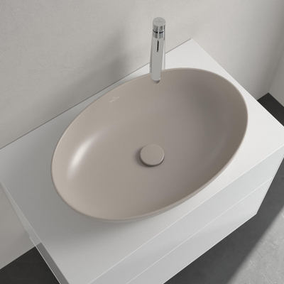 Villeroy & Boch Artis opzetwastafel - 61x41cm ovaal - zonder kraangat CeramicPlus - almond (beige)