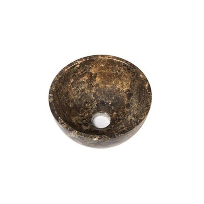 FugaFlow Efficiente Pietra Waskom - 21x21x12cm - rond - natuursteen - Dark Emperador