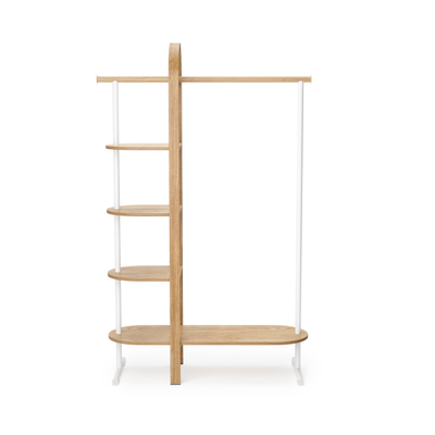 Umbra Bellwood porte-vêtements - 106x39x167cm - bois d'eucalyptus blanc/naturel