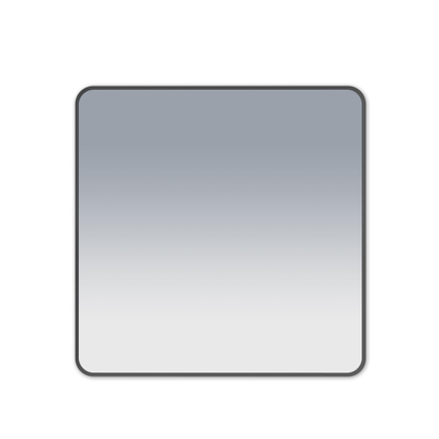 Saniclass Retro Line Square Miroir - 80x80cm - carré - arrondi - cadre - noir mat