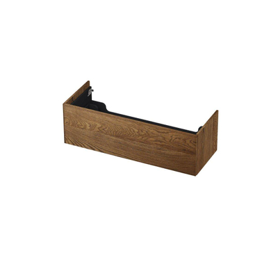 INK Wastafelonderkast - 120x45x37.6cm - 1 lade - push to open - met recht opdekfront - Eiken - Chocolate